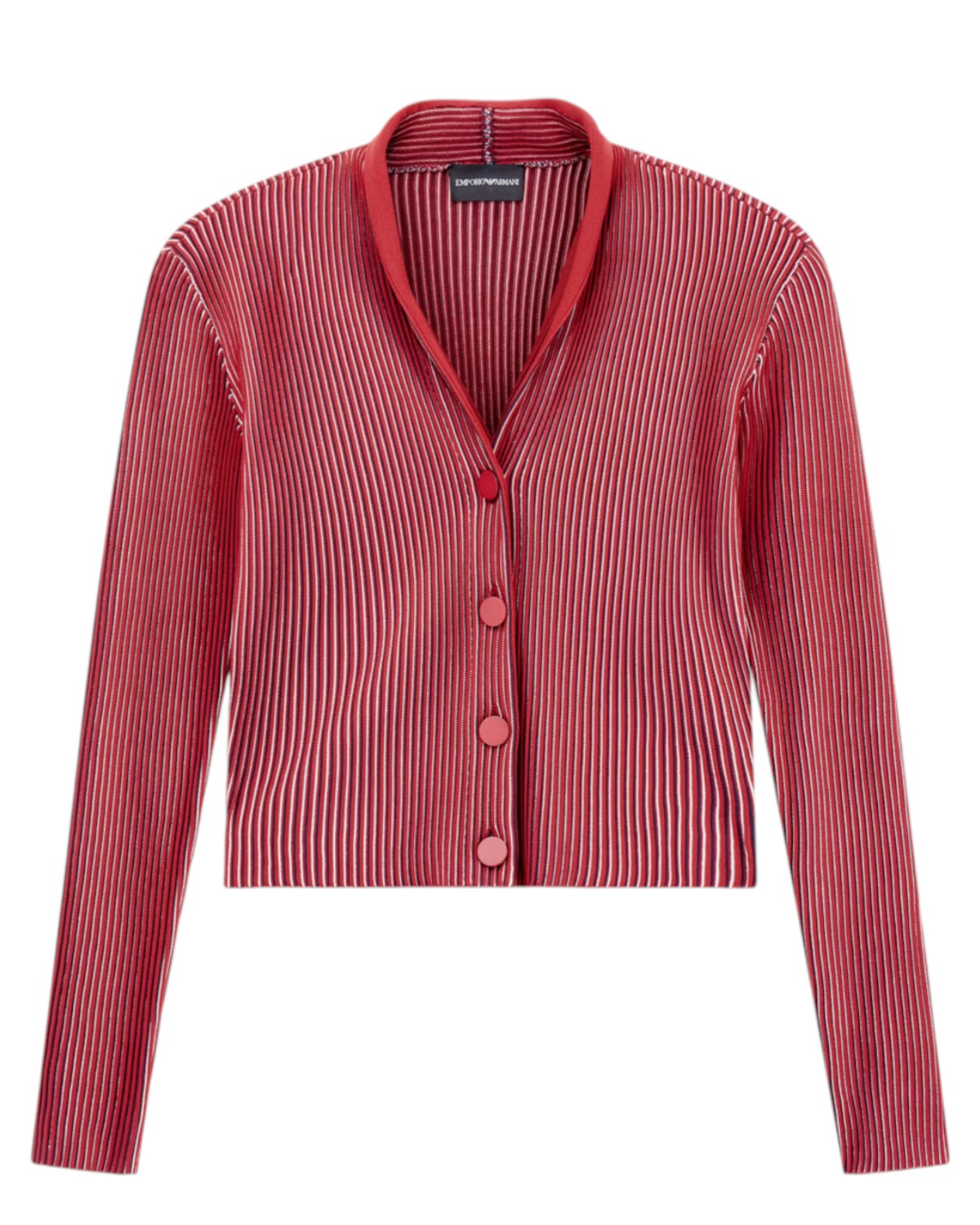 Cardigan Effetto Vanisé con Scollo a V-Emporio Armani-Maglieria-Vittorio Citro Boutique