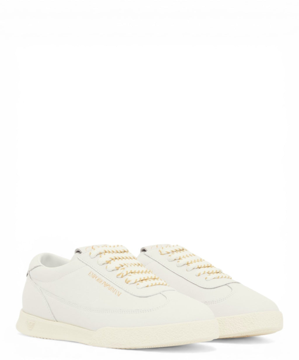 Baskets Emporio Armani en cuir de veau avec double lacet