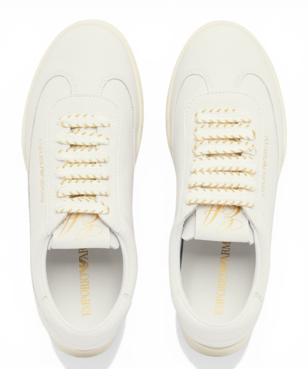 Baskets Emporio Armani en cuir de veau avec double lacet
