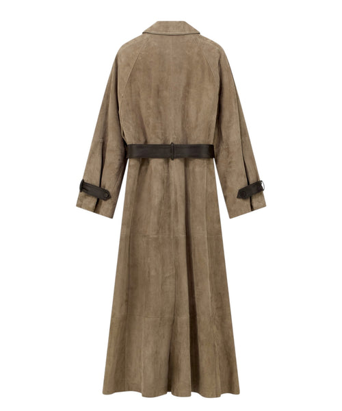 Trench Emporio Armani EA Signature in Pelle Scamosciata