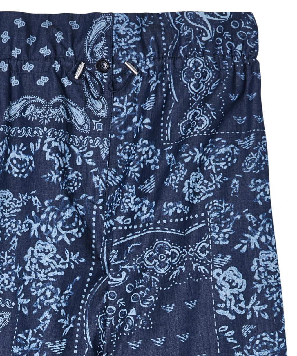 Pantalon chambray femme avec imprimé bandana