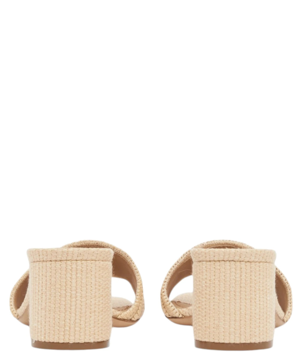 Emporio Armani Sandales à Talon en Raphia Tressé