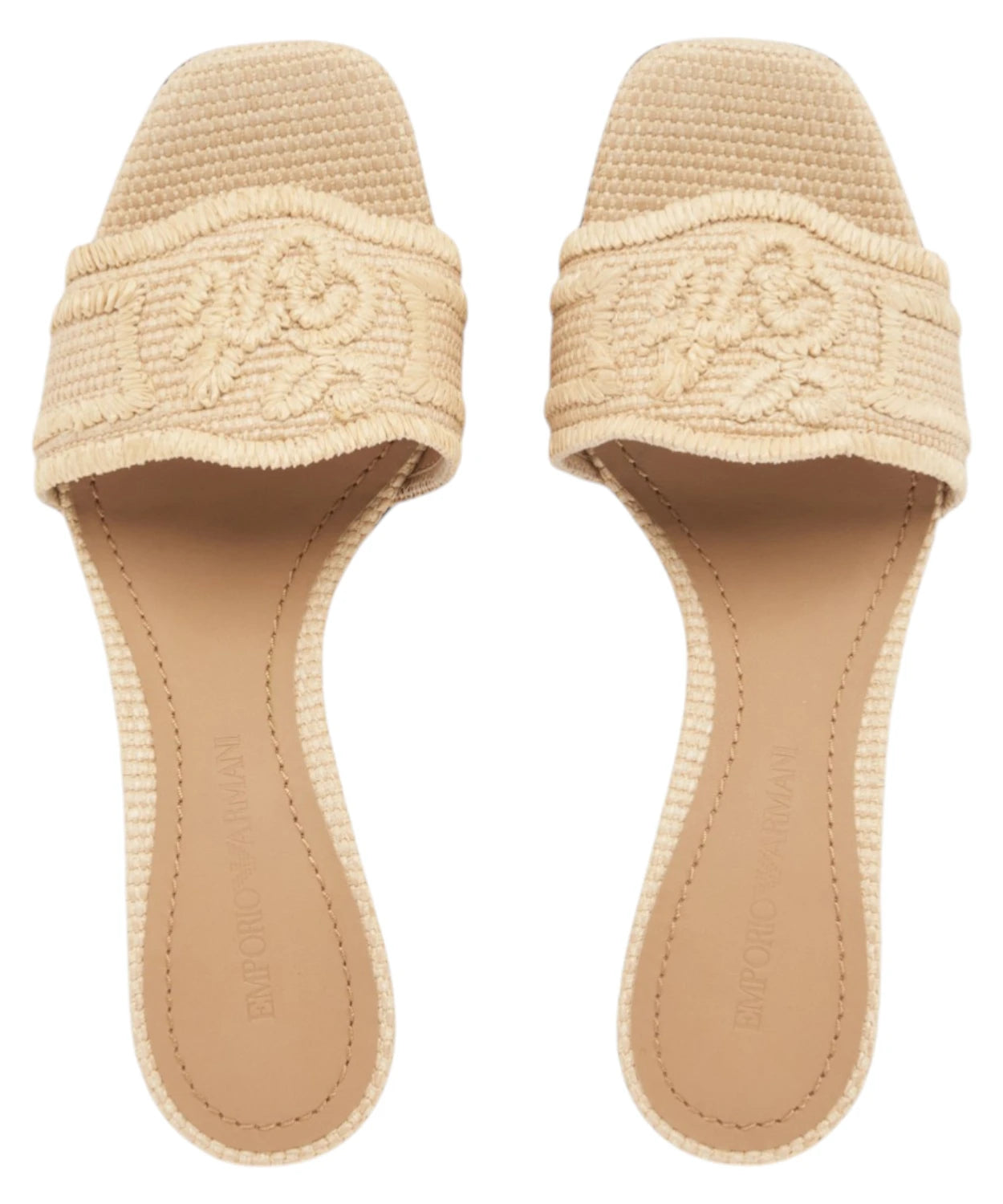 Emporio Armani Sandales à Talon en Raphia Tressé