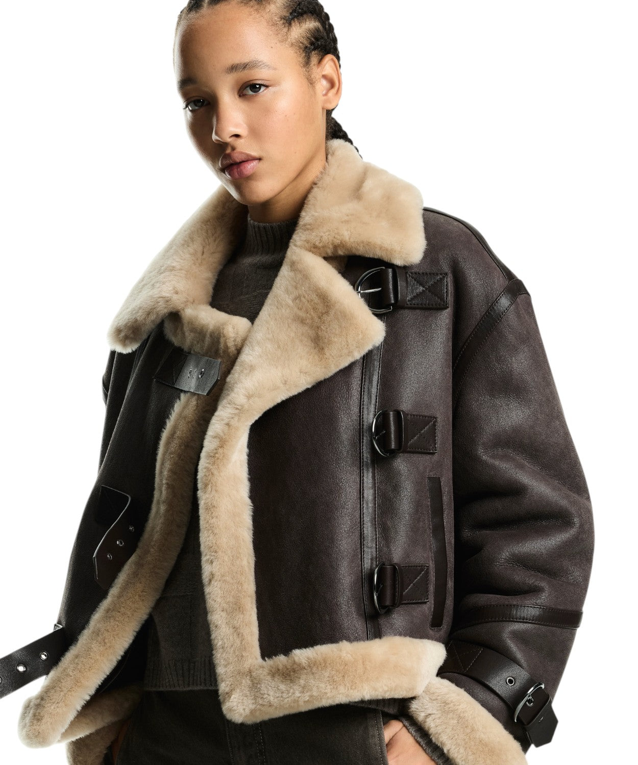 Giubbotto Donna in Shearling e Pelle di Agnello
