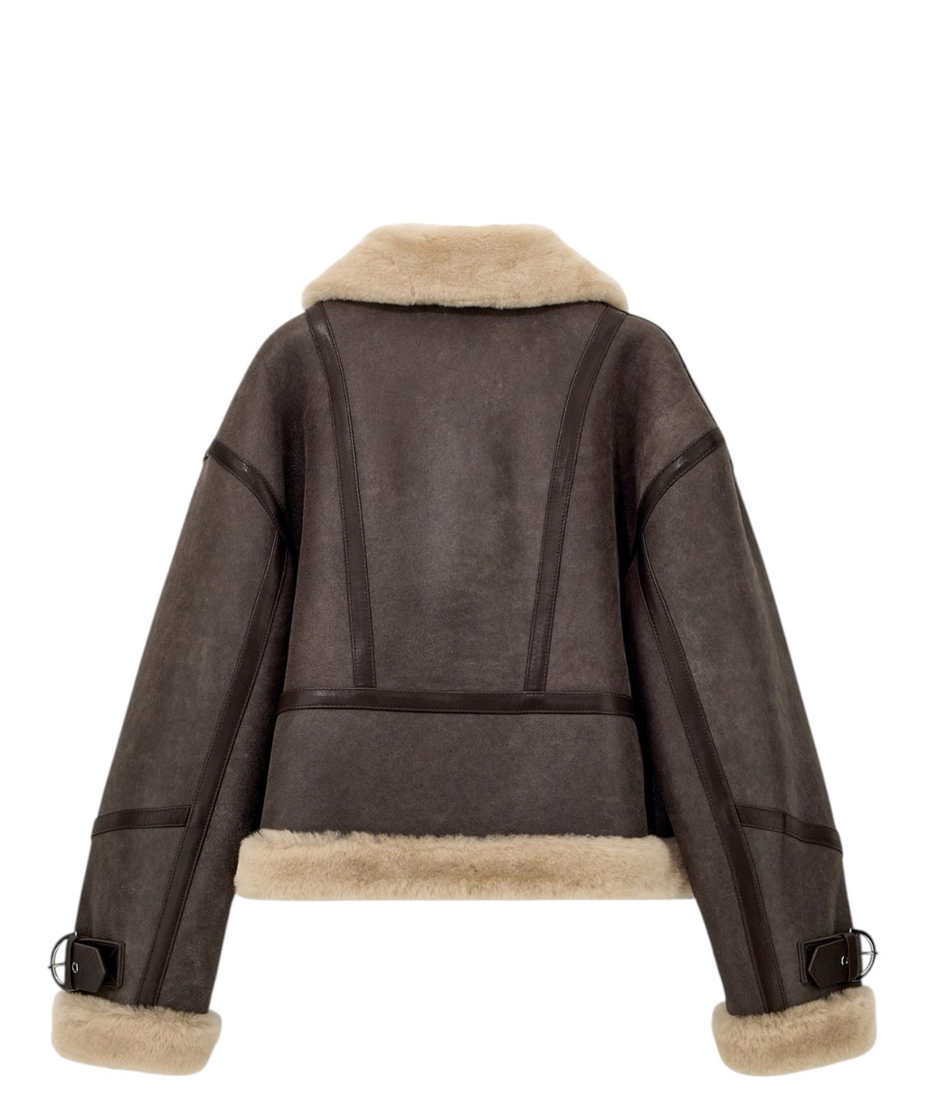 Giubbotto Donna in Shearling e Pelle di Agnello