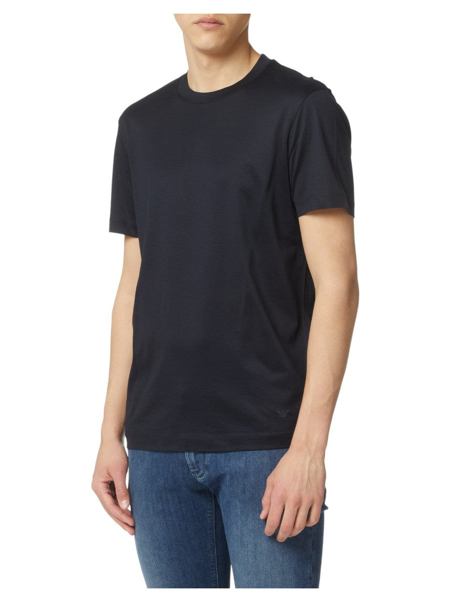T-shirt in Lyocell e Cotone con Logo-Emporio Armani-T-shirt-Vittorio Citro Boutique