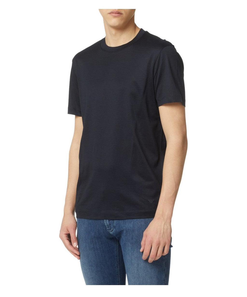 T-shirt in Lyocell e Cotone con Logo-Emporio Armani-T-shirt-Vittorio Citro Boutique