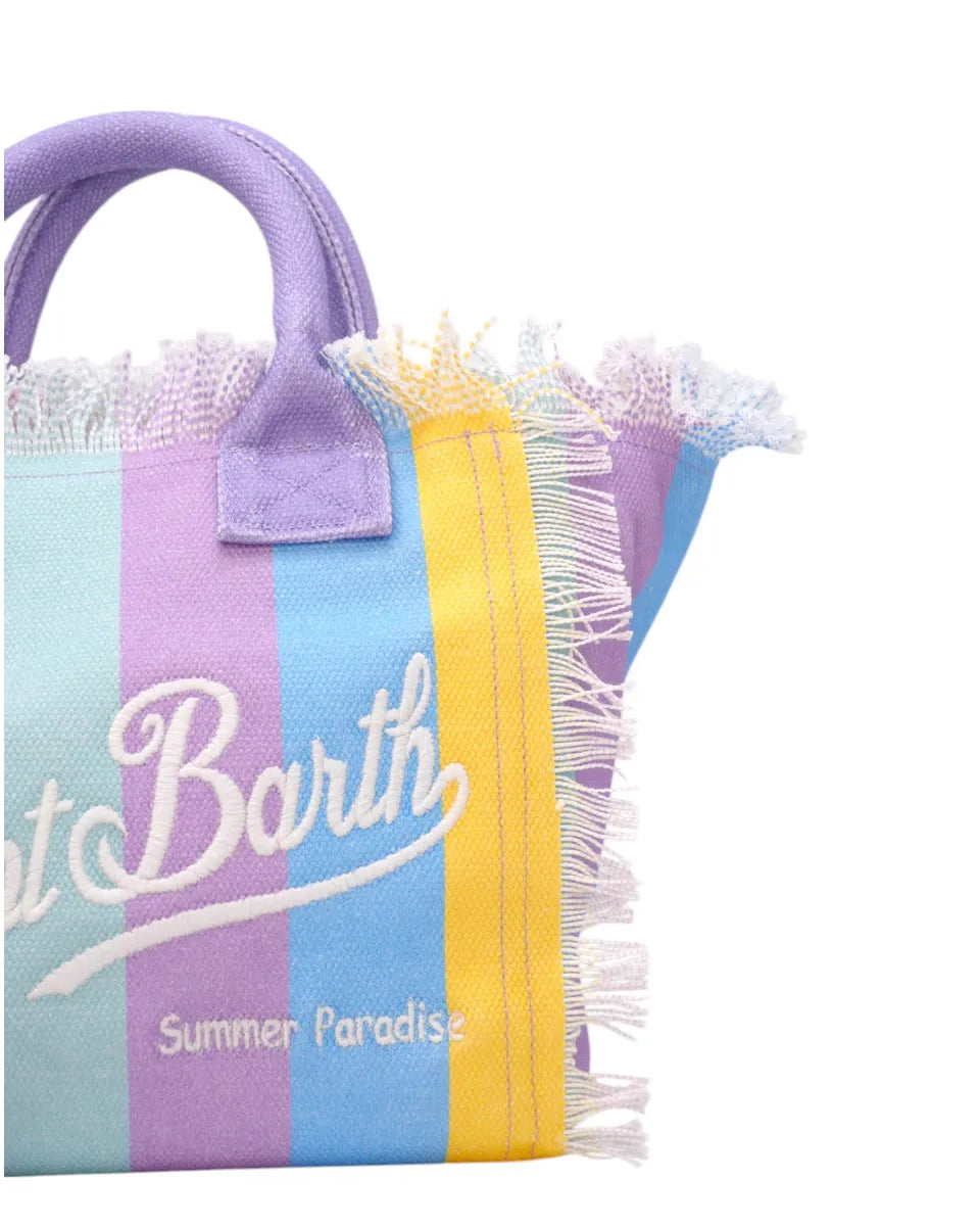 Borsa a mano Colette in tela con stampa a righe-Borse a mano-Mc2 Saint Barth-Vittorio Citro Boutique