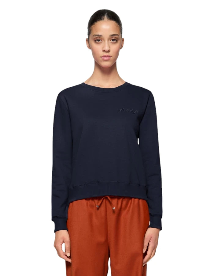 Felpa Girocollo Regular con Logo Ricamato-Vittoriocitro-Vittorio Citro Boutique