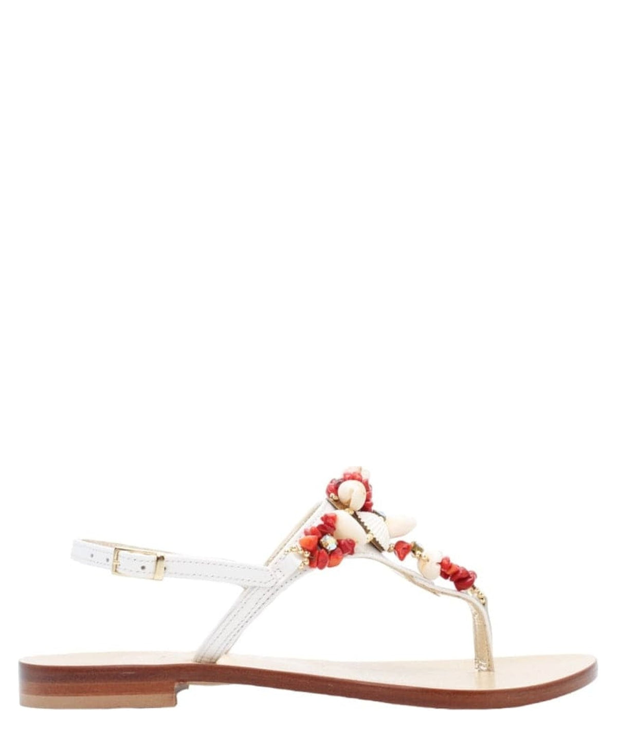 Sandalo capri bianco e rosso 1