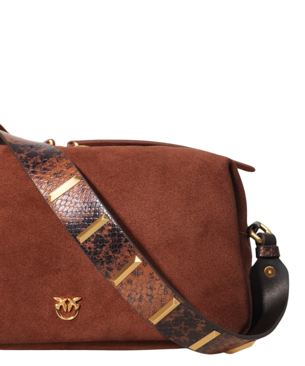 Sac Bauletto Pinko en daim avec bandoulière effet python