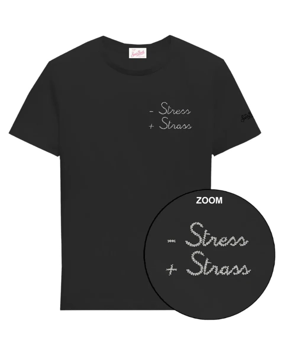 T-shirt Emilie con Strass "Stress Strass"-Mc2 Saint Barth-T-shirt-Vittorio Citro Boutique