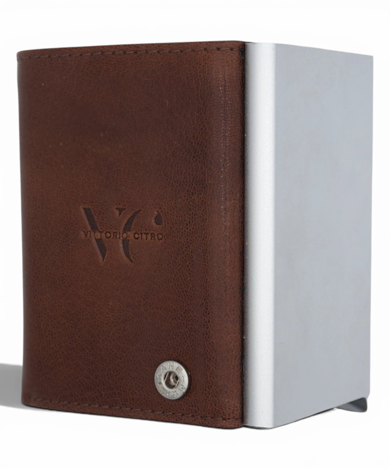 Portefeuille en cuir véritable marron avec protection RFID