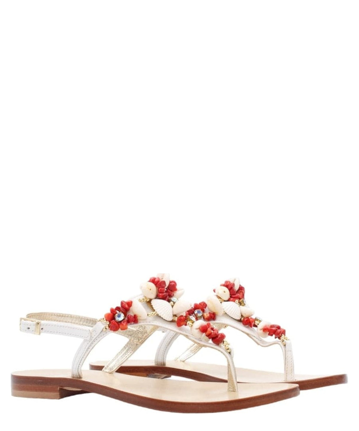 Sandalo capri bianco e rosso 2