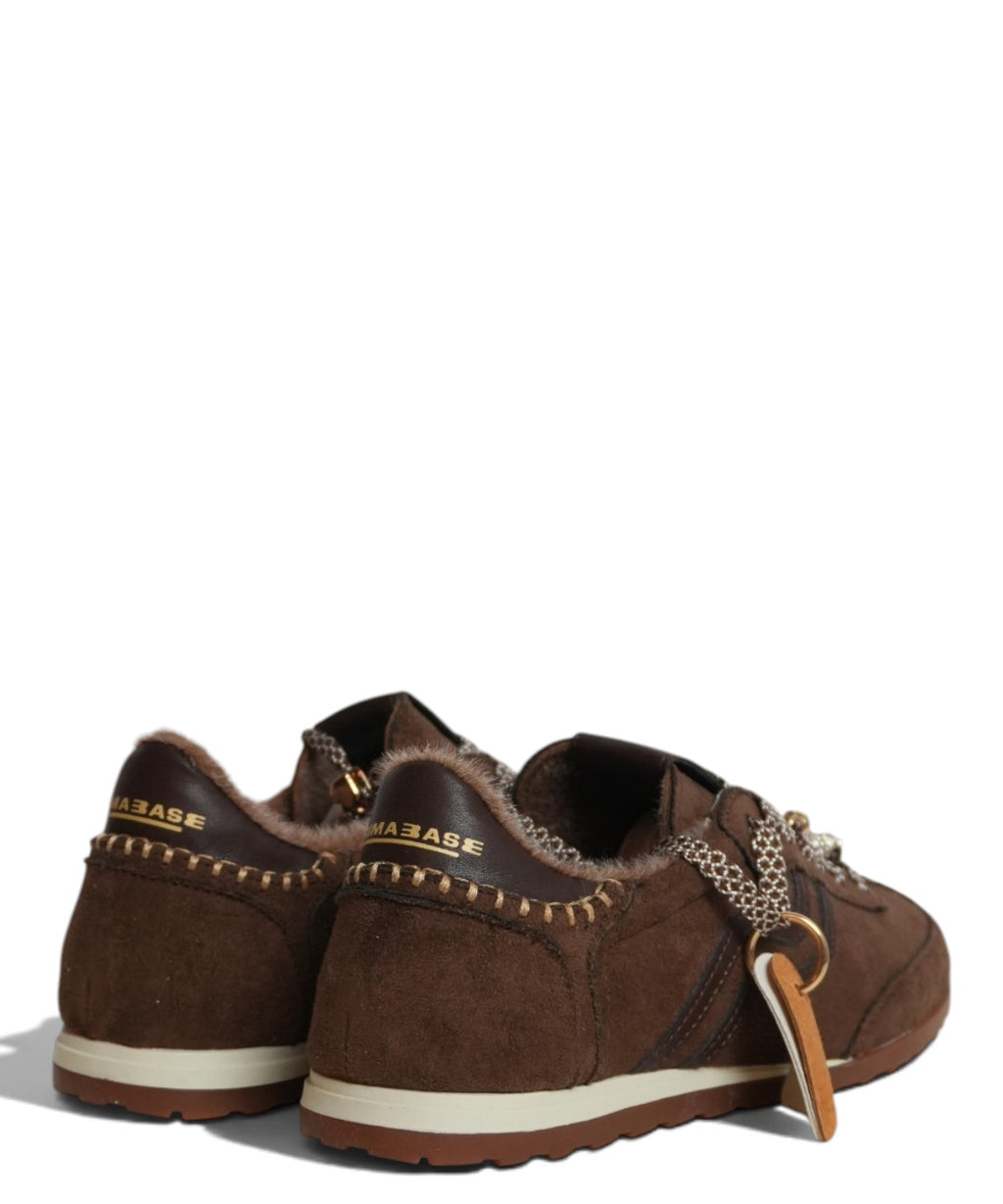 Sneakers Primabase Suede con Lacci Lurex e Charms