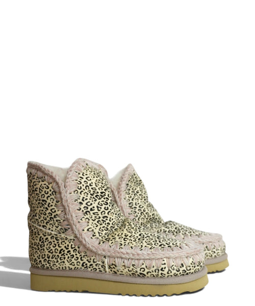 Bottines Mou à imprimé animalier avec finition shearling
