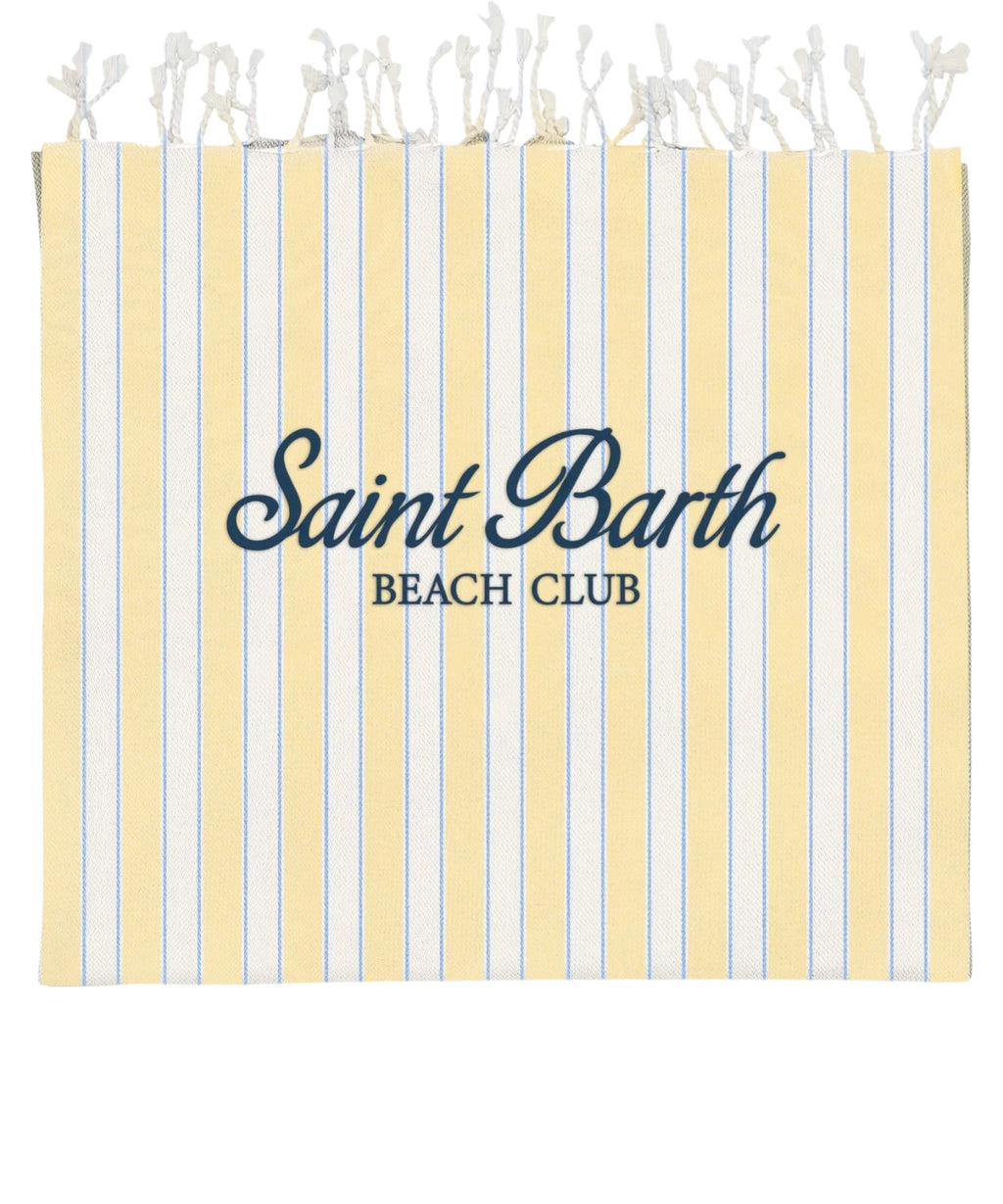 Serviette de plage MC2 Saint Barth avec franges et logo
