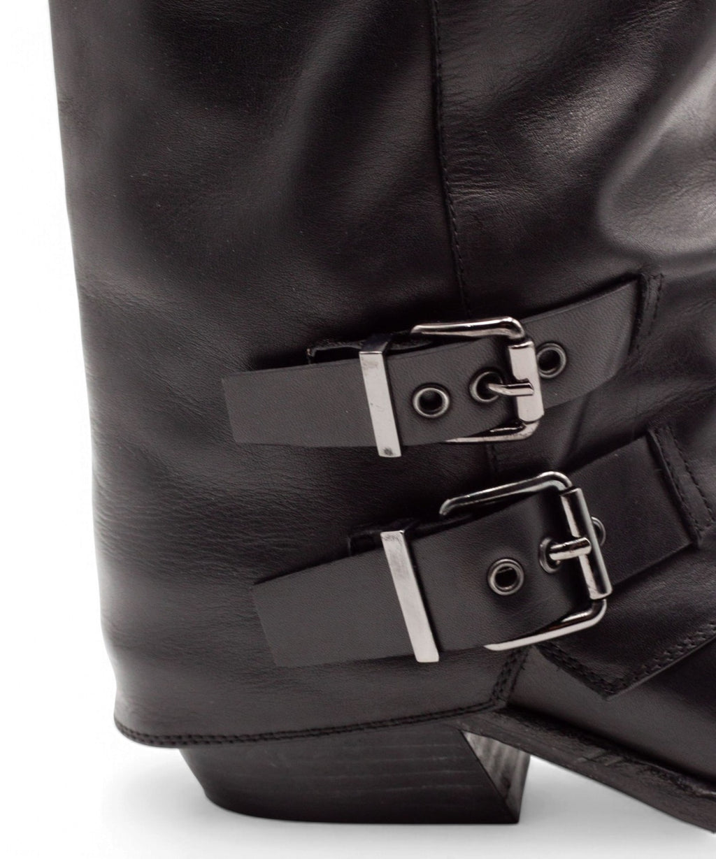 Archyve Stivale biker texano in pelle liscia
