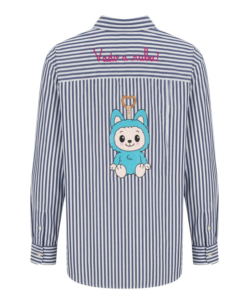 Chemise Brigitte en popeline de coton avec broderie Labubu