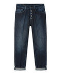 Dondup Koons Jeans Denim Loose Fit avec Boutonnière Bijou
