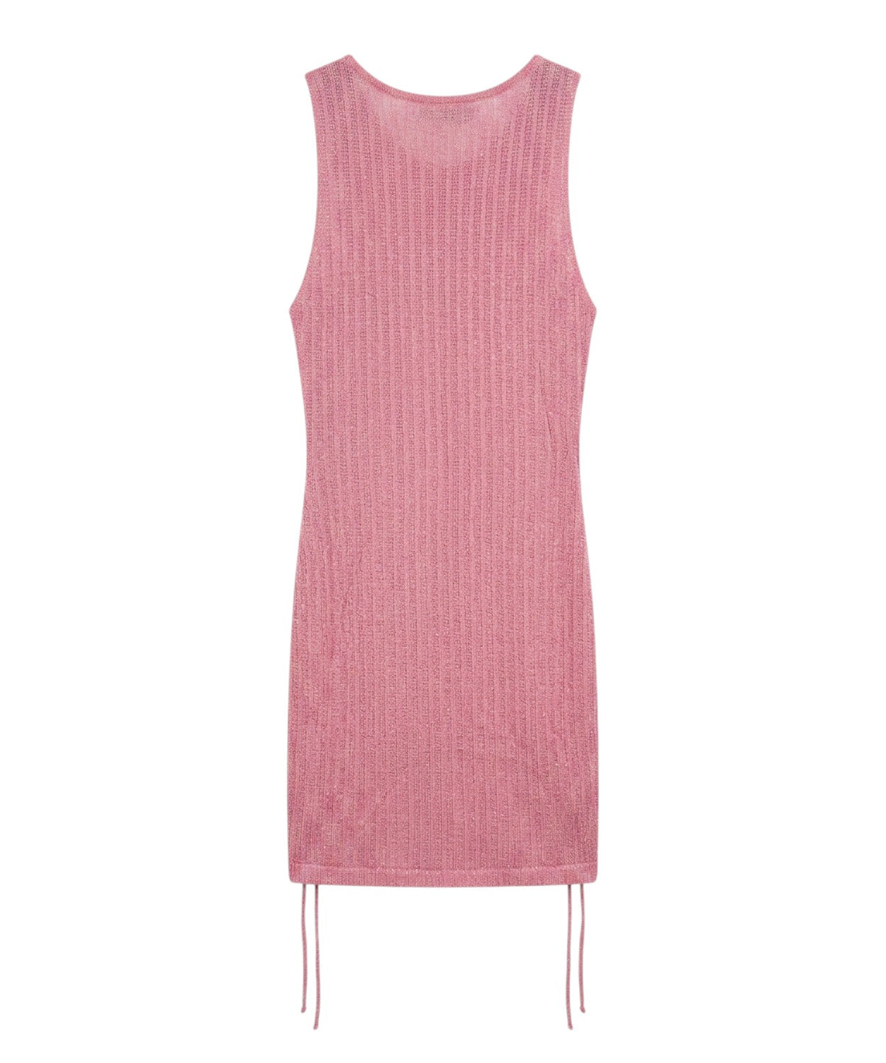 Robe midi sans manches en lurex avec cordon de serrage