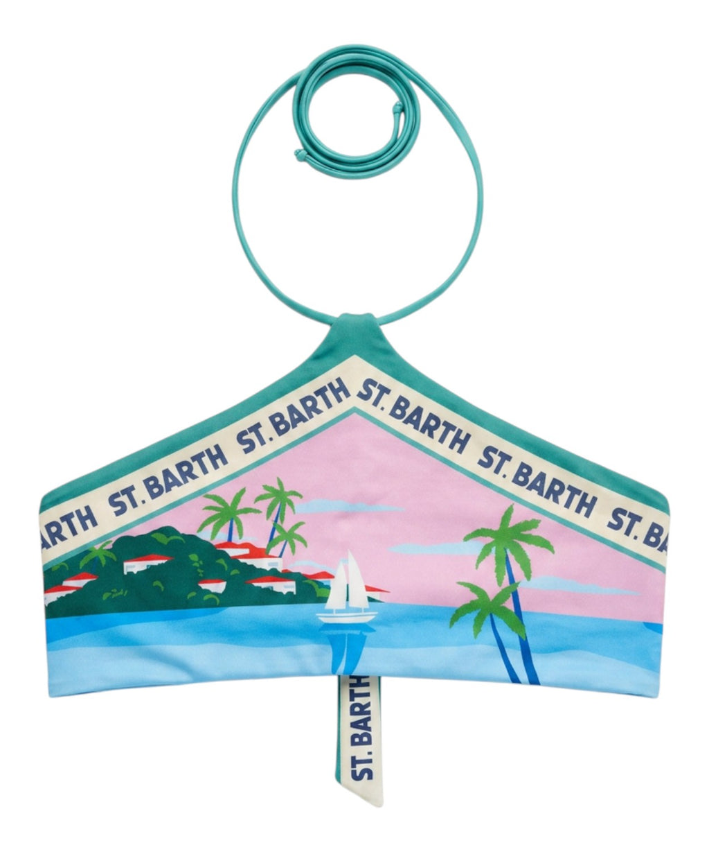 Top Bikini Nairobi Halter avec Imprimé Placé