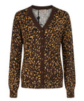 Cardigan Twinset Animalier in Viscosa e Poliammide
