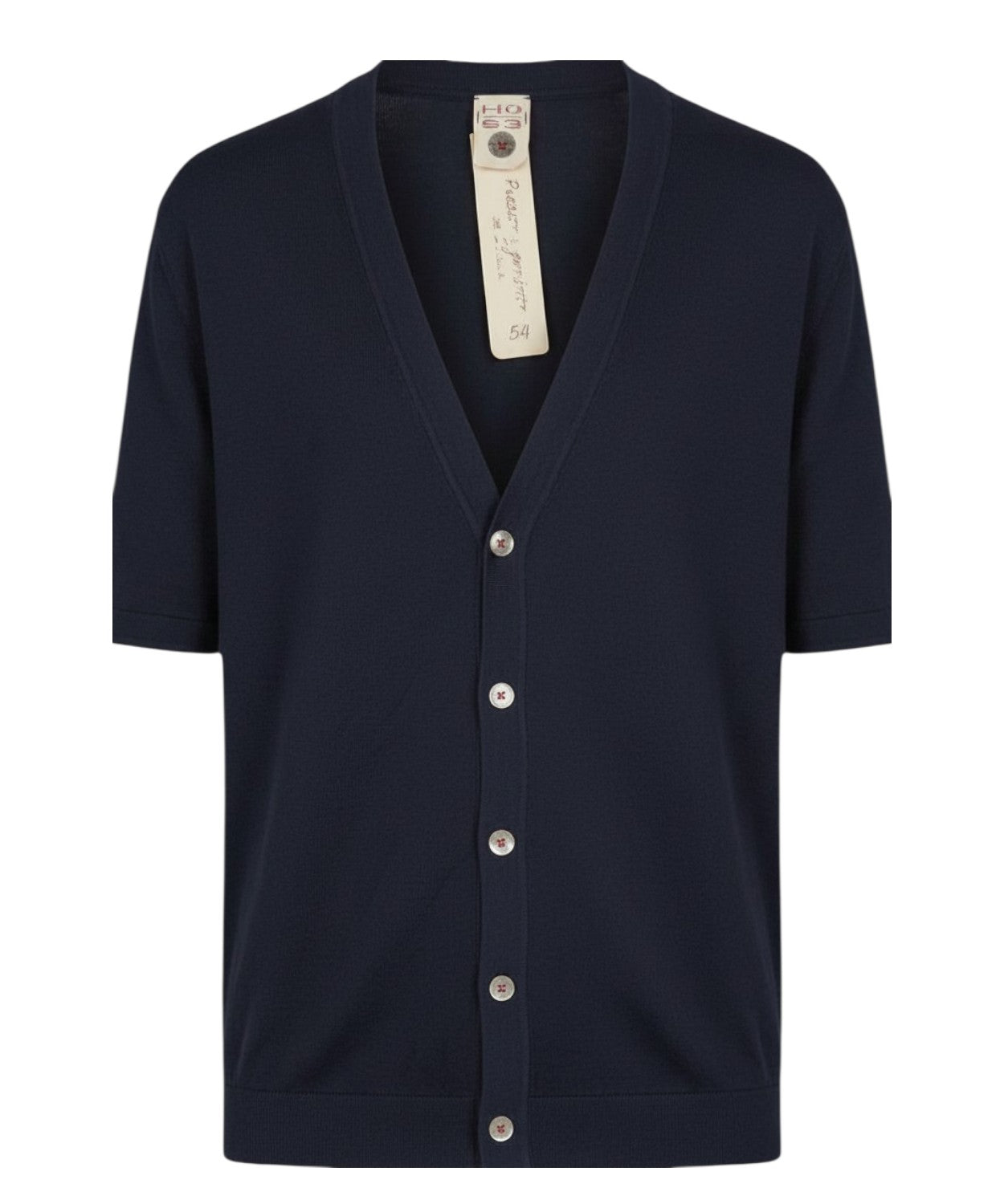 Cardigan Homme H953 en Soie et Coton à Manches Mi-longues