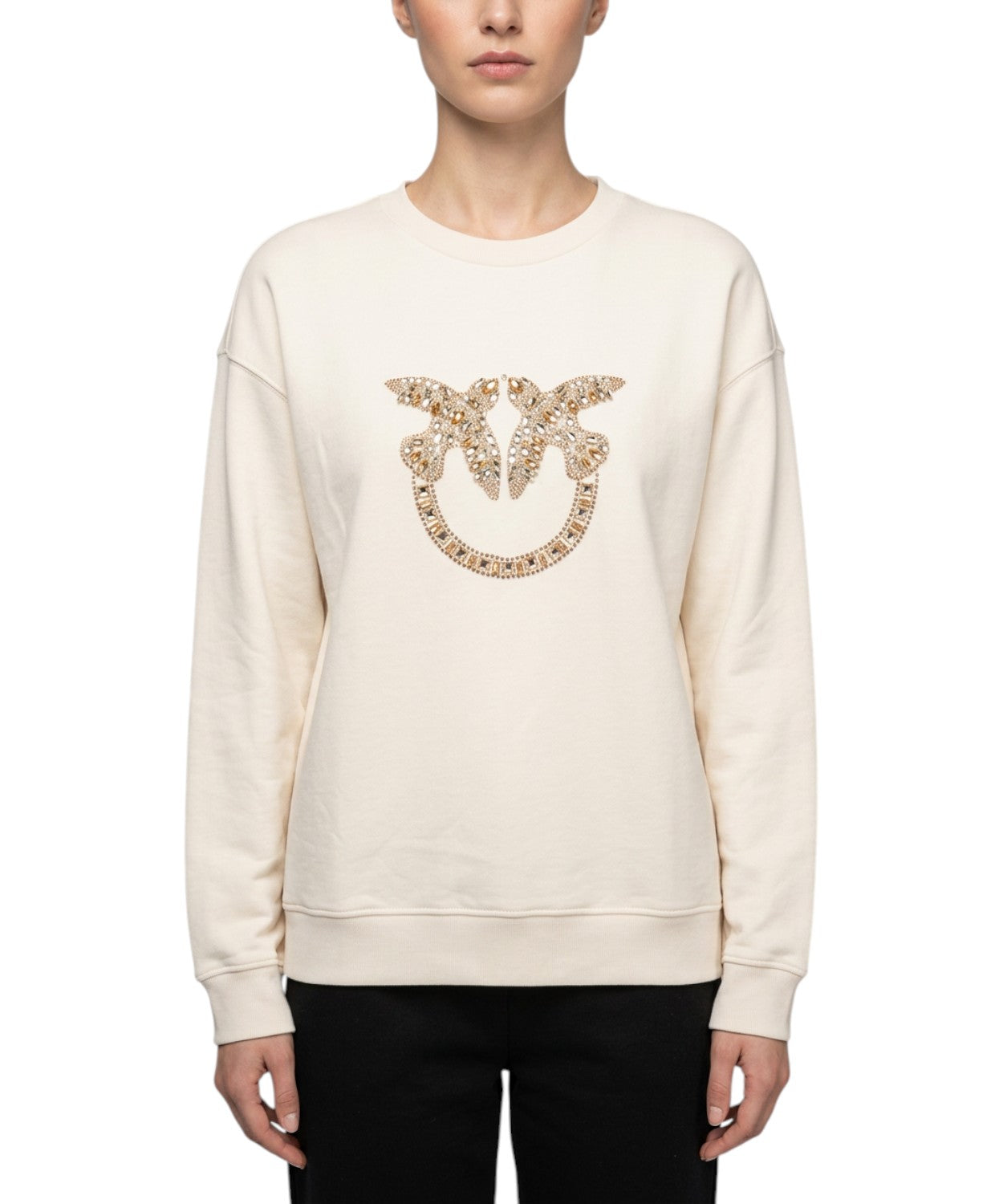 Felpa Pinko Nelly con logo strass