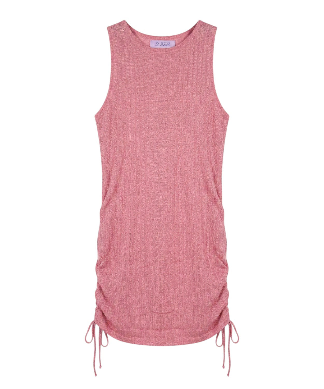 Robe midi sans manches en lurex avec cordon de serrage