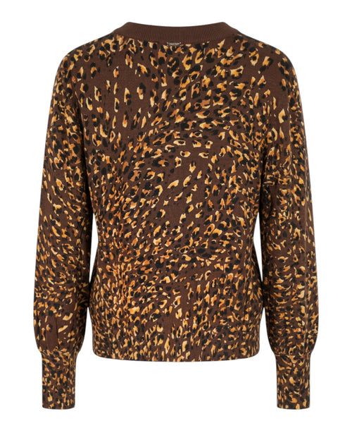 Cardigan Twinset Animalier in Viscosa e Poliammide