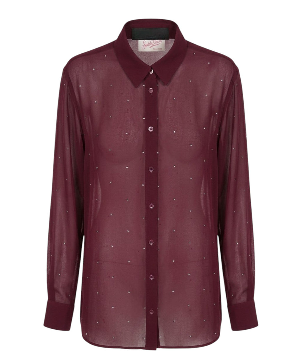 Chemise MC2 Saint Barth Brigitte en georgette avec strass