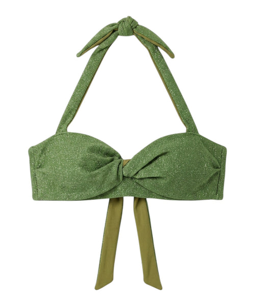 Bikini Lurex femme avec haut noué et taille haute
