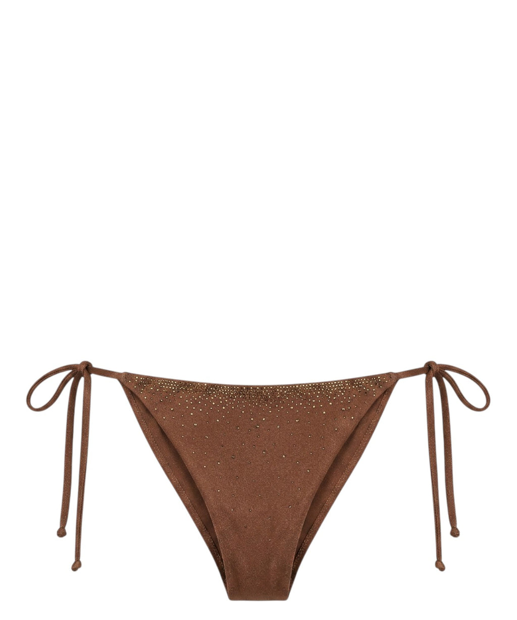 Slip bikini Marielle avec strass et liens réglables