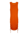 Robe midi sans manches en lurex avec cordon de serrage
