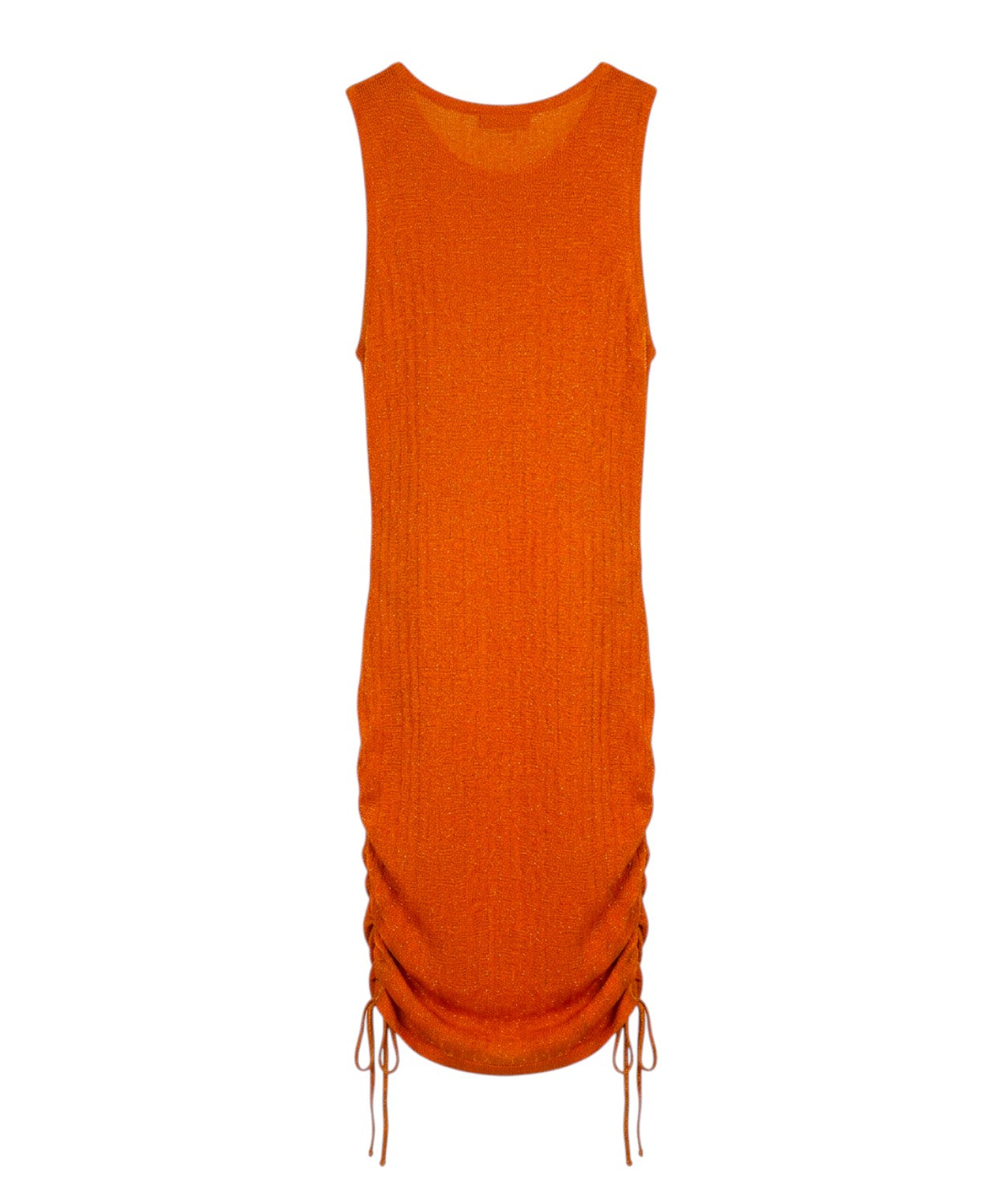 Robe midi sans manches en lurex avec cordon de serrage