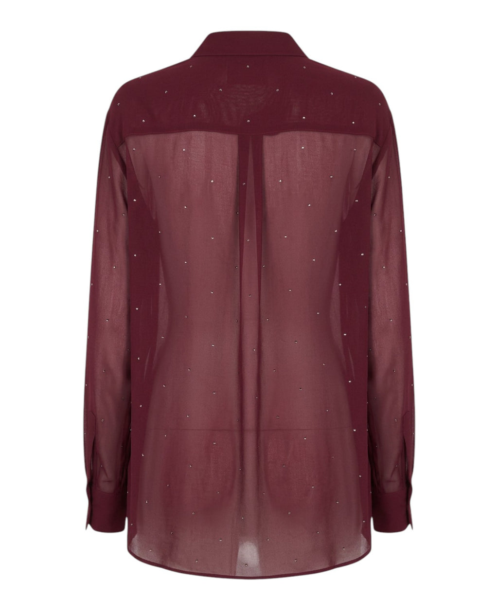 Chemise MC2 Saint Barth Brigitte en georgette avec strass