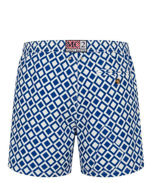 Maillot de bain boxer homme MC2 Saint Barth avec imprimé géométrique