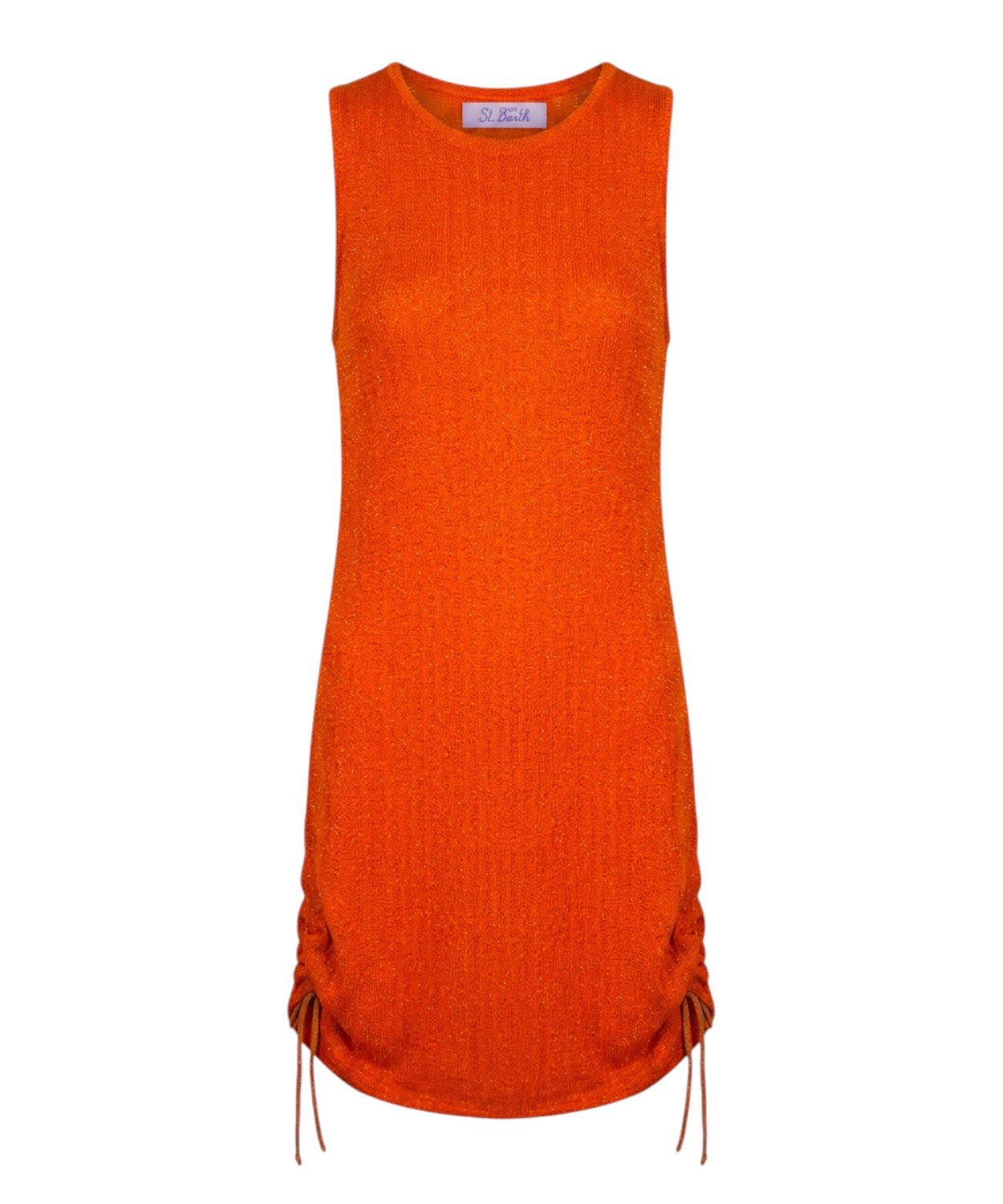 Robe midi sans manches en lurex avec cordon de serrage