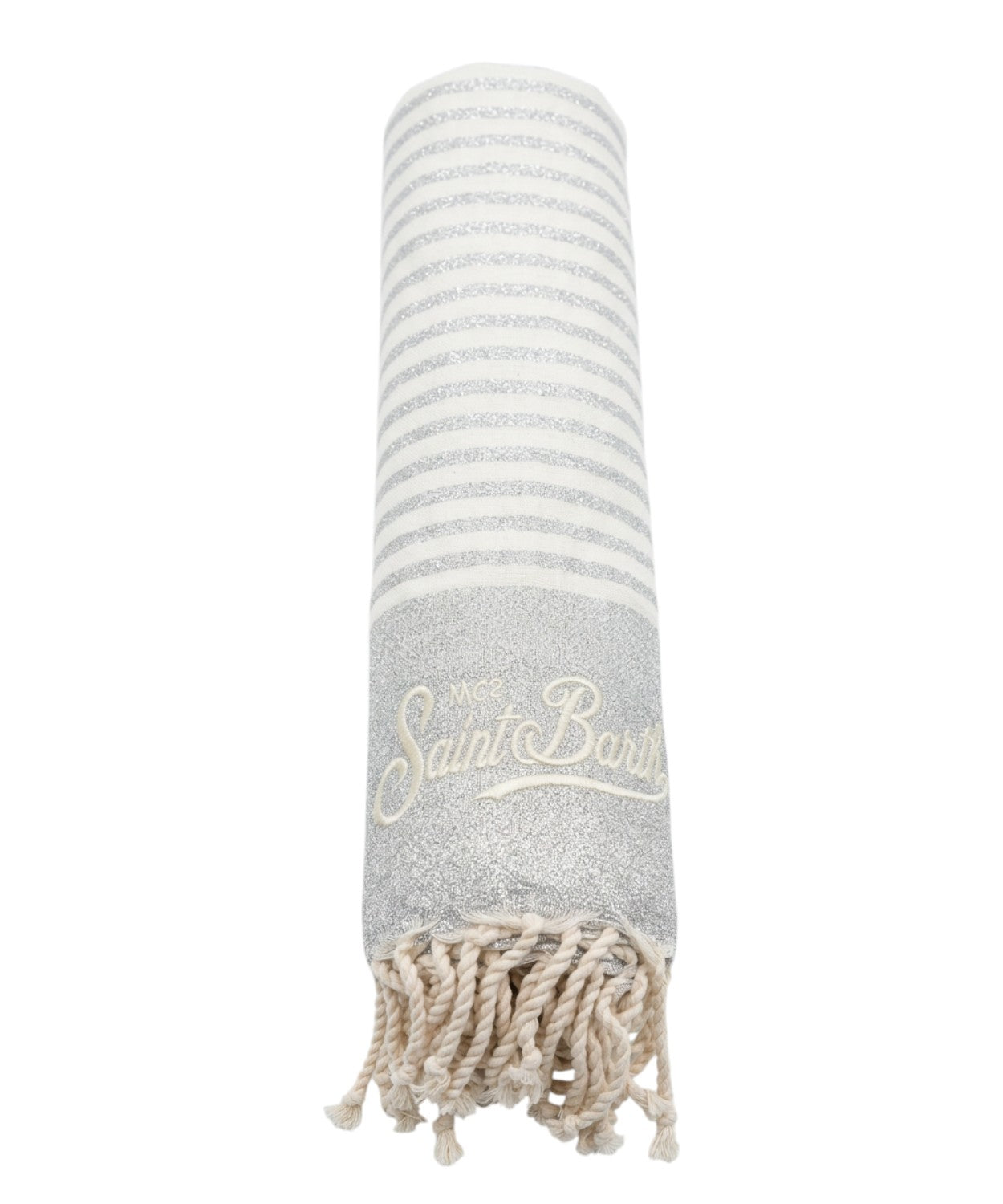 Serviette de plage MC2 Saint Barth en Lurex avec franges