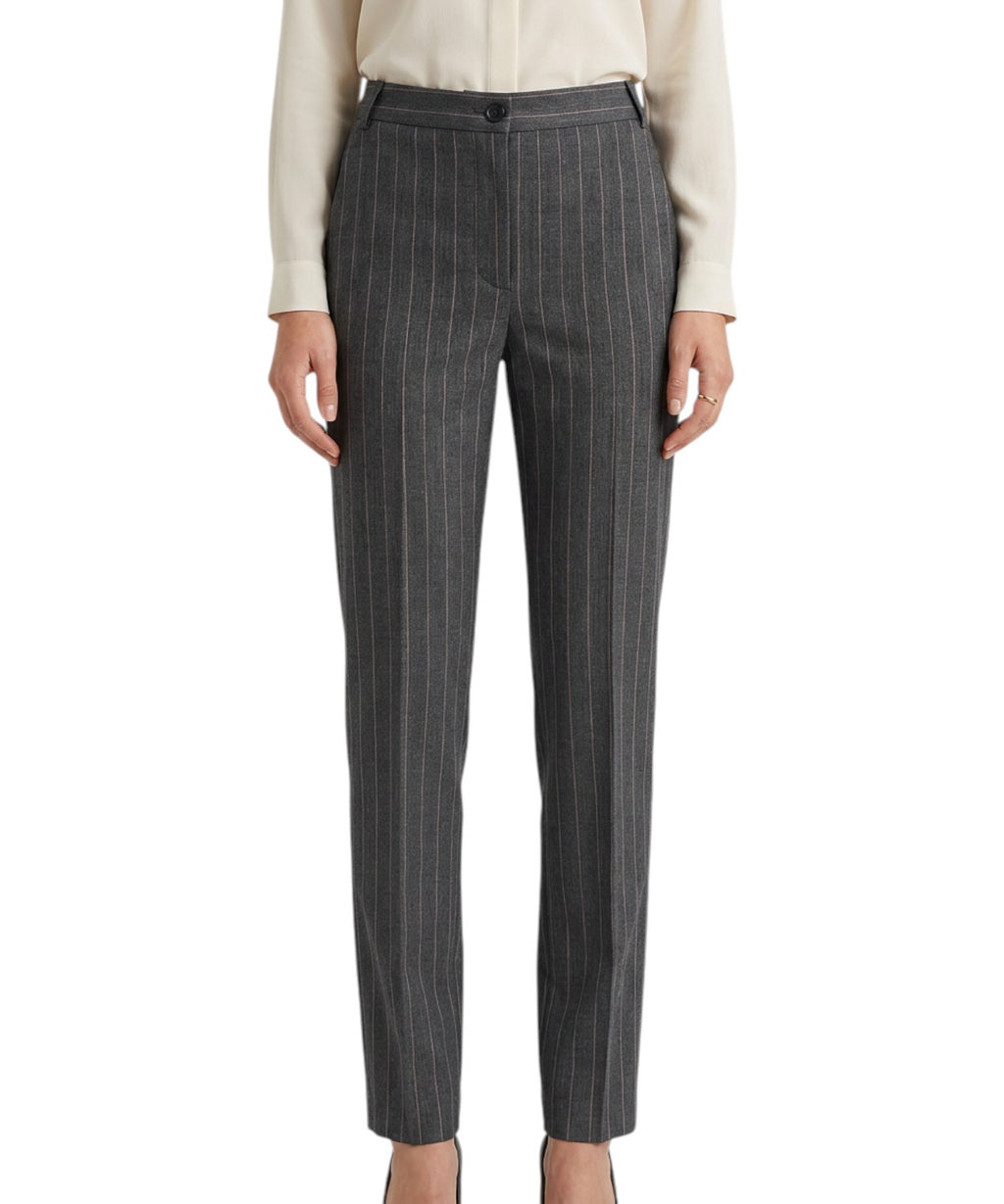 Pantaloni Gessati Eleganti Pinko Pleonie in Misto Lana