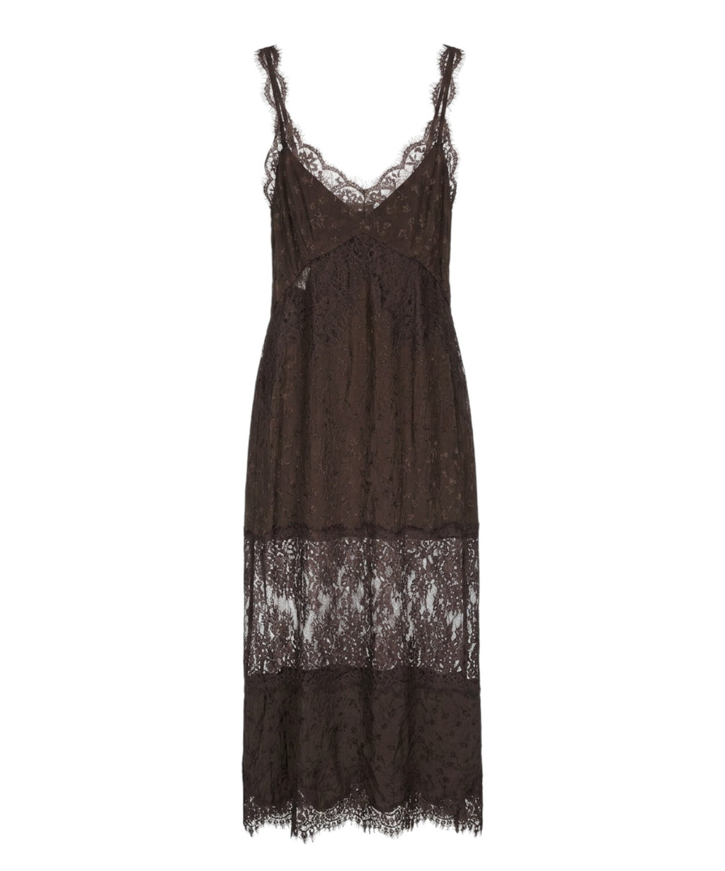 Robe Pinko Aster en crêpe jacquard avec dentelle