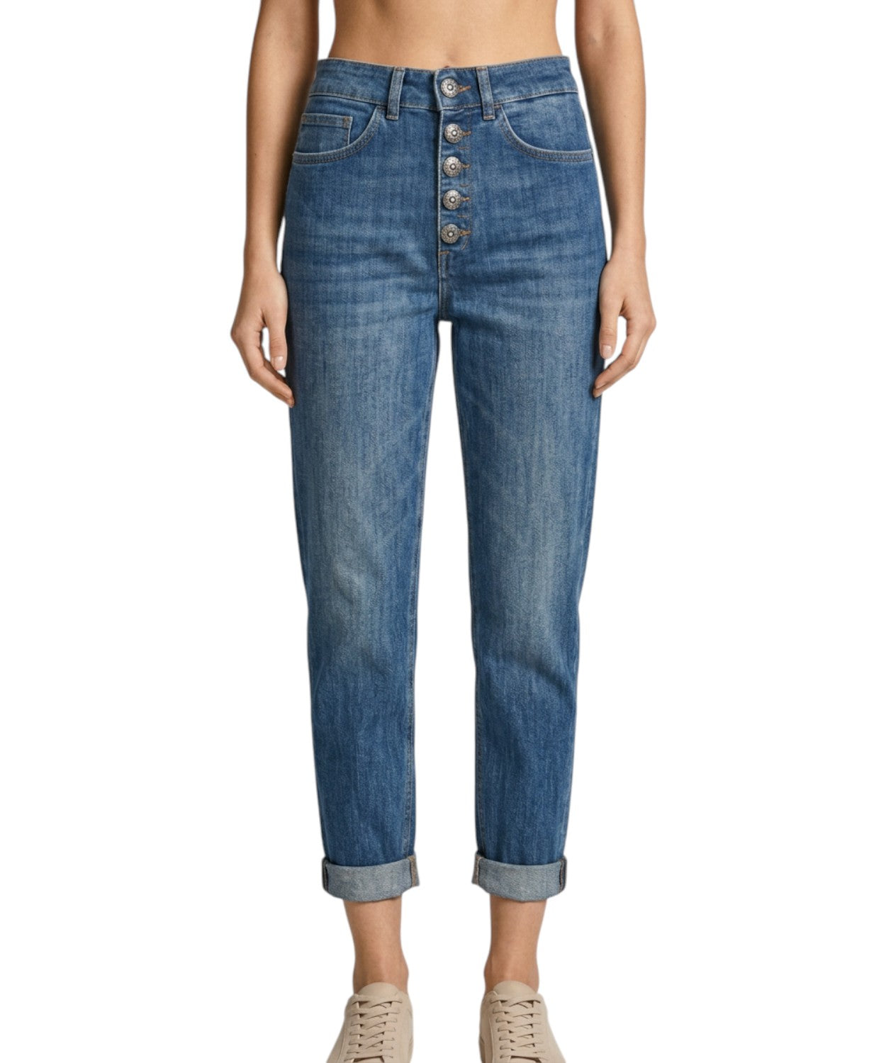 Dondup Koons Jeans en denim stretch avec patte de boutonnage