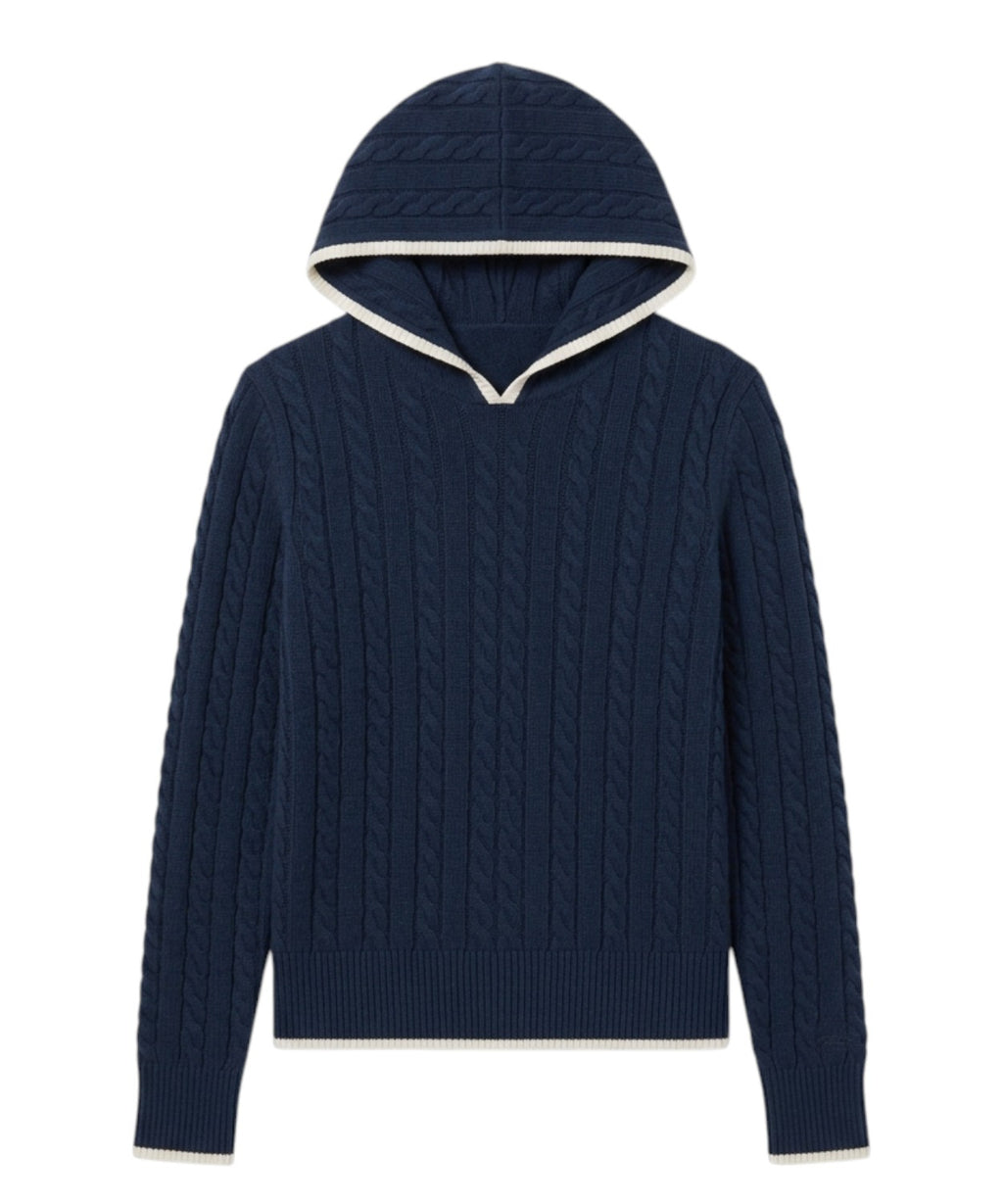 Pull femme MC2 Saint Barth Laurent torsadé à capuche