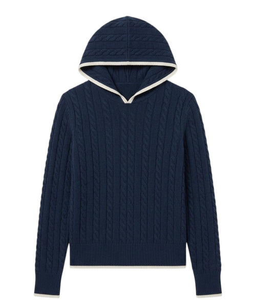 Pull femme MC2 Saint Barth Laurent torsadé à capuche