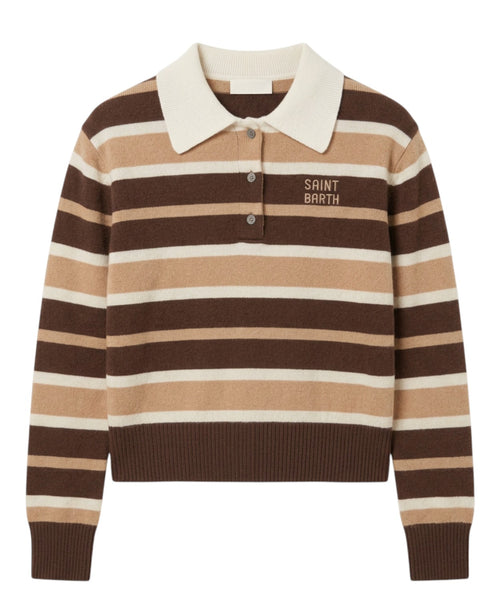 Pull femme MC2 Saint Barth Hadidy avec col et boutons