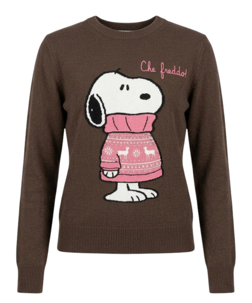 Pull col rond New Queen avec jacquard Snoopy