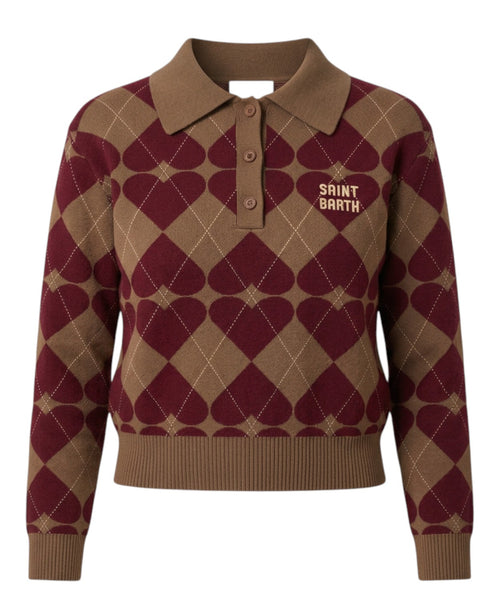 Pull femme MC2 Saint Barth Hadidy avec col et boutons