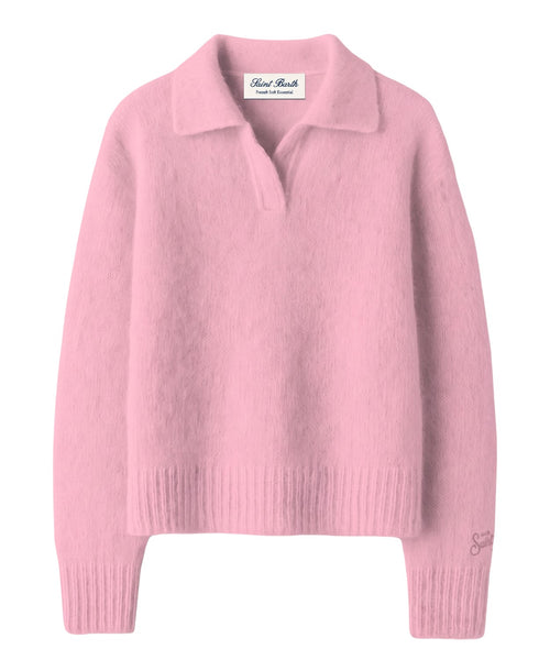 MC2 Saint Barth Annaelle Polos pour femme en mohair avec logo brodé