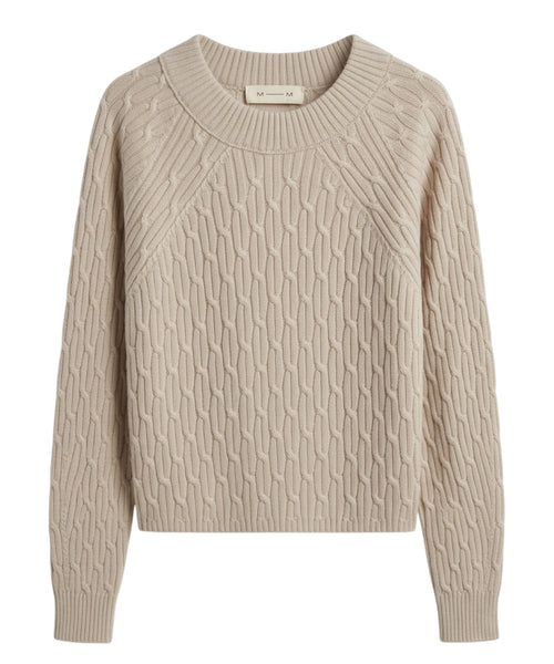 Pull KABALA en coton avec torsades et col bateau